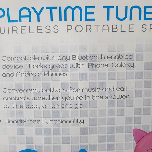 Platime Portable Wireless Pink Cat Suction Speaker Waterproof - Picture 3 of 3